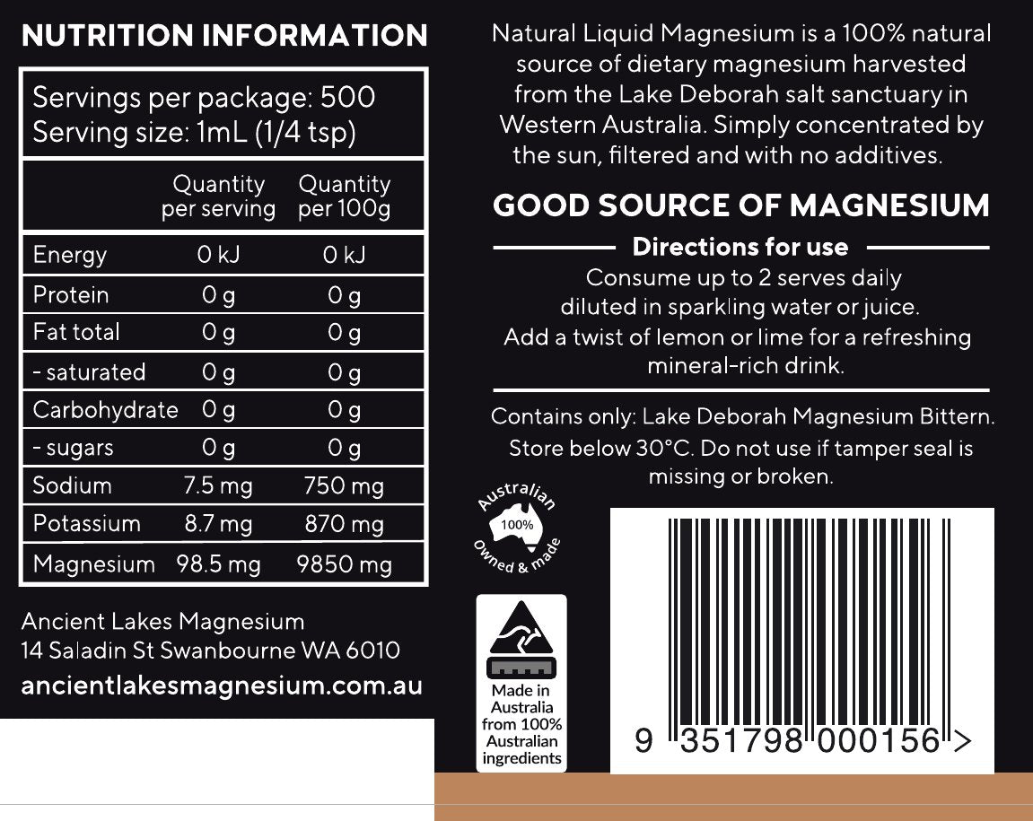 Natural Liquid Highly Concentrated Magnesium 95ml