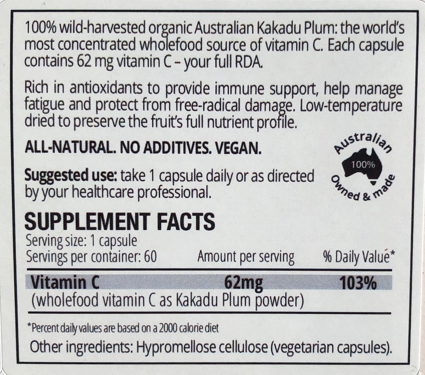 Pure Kakadu Plum Vitamin C Capsules